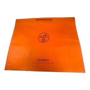 Authentic Hermès Extra Large Orange Shopping Bag Empty Tote With Handles Gift